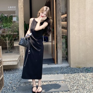 小黑系列气质纯欲风小黑裙连衣裙