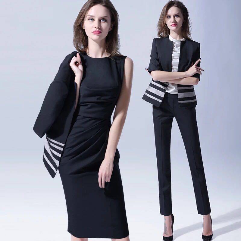 uspecial职业套装女欧美商务会议正装夏短袖两件套高端大气通勤ol