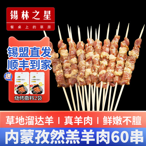 锡林之星孜然羊肉串内蒙新鲜烧烤