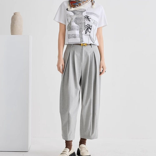 T恤2025夏休闲日常印花宽松H型中