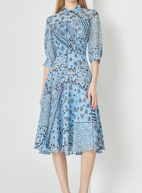 现货玛家商场同款2023春季海底花园衬衫式印花连衣裙A1DBW62130