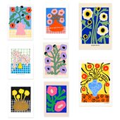 poster club色块花卉原版 装 进口丹麦The 饰画MADELEN MÖLLARD