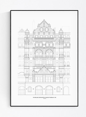 Studioromuu线条建筑装饰画