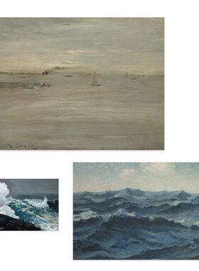 liveart进口英国Rosenstiels*Winslow Homer蓝色海浪原版装饰画