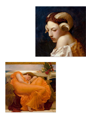 Frederic Leighton中古风羚羊角女孩火焰六月经典名画原版装饰画