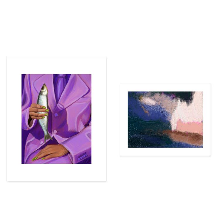 进口丹麦the poster club*estelle graf小众鱼插图原版装饰画fish