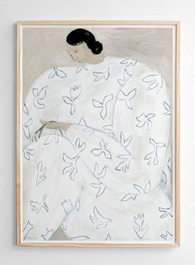 进口瑞典fine little day*SOFIA LIND原版装饰画海报WHITE FLOWER