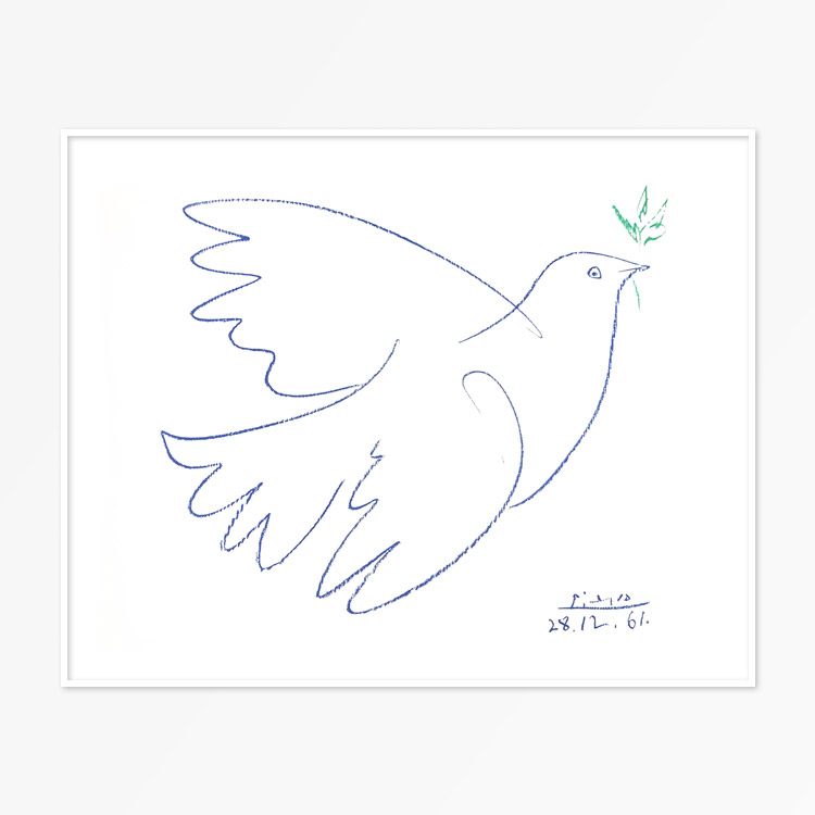 liveart 毕加索picasso 和平鸽子 现代简约线条装饰画经典名画