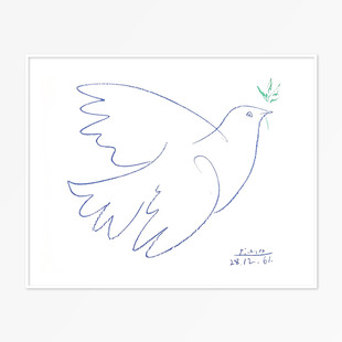 liveart 毕加索Picasso 和平鸽子 现代简约线条装饰画经典名画
