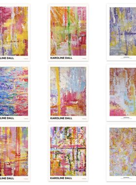 liveart进口丹麦p&f 抽象色彩涂鸦艺术Karoline Dall原版装饰画