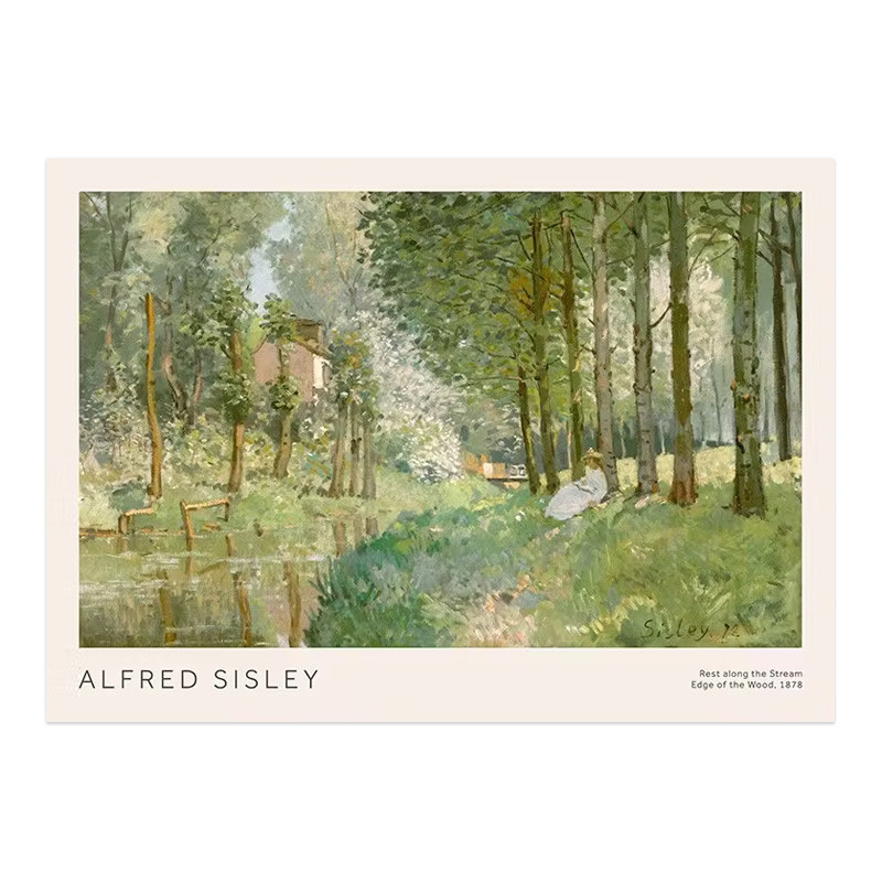ALFREDSISLEY森林溪水装饰画图片