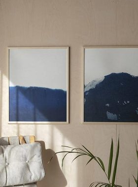 进口瑞典fine little day抽象蓝色原版装饰画海报Johan Åberg