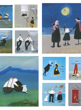 进口英国Rosenstiels*Jennifer Verny-Franks可爱插图情侣装饰画