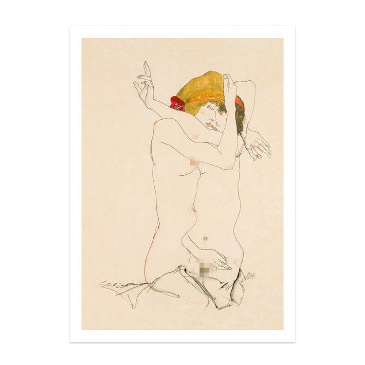 liveart埃贡席勒Egon Schiele拥抱 装饰画世界名画《Embracin》