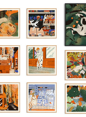 进口荷兰PSTR Studio画家Eniko Eged猫咪原版装饰画Bodega Cat