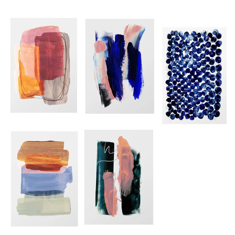 liveart 进口美国Mareike 抽象水彩笔触色彩小众原版装饰画