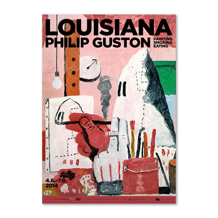 Louisiana进口丹麦路易斯安那博物馆PHILIP GUSTON展览海报装饰画