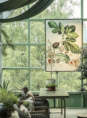 丹麦美式风复古植物海报装饰画