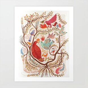 liveart进口美国Stray Birds吉祥花鸟田园美式小众原版装饰画海报