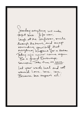 liveart 英文字母诗句格言balance原版装饰画北欧风格海报画芯