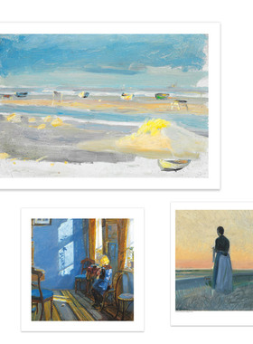 liveart 丹麦画家Anna Ancher蓝色海滨风景经典名画原版装饰画