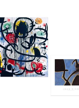 进口英国Rosenstiels*Joan Miro胡安米罗蓝色抽象原版装饰画