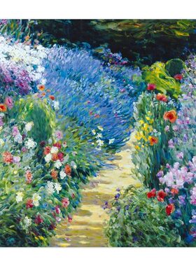 liveart 进口英国Rosenstiels*Malva 蓝色花园田野风景原版装饰画