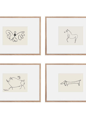 liveart【超多款】毕加索Picasso简约线条生肖动物经典名画装饰画