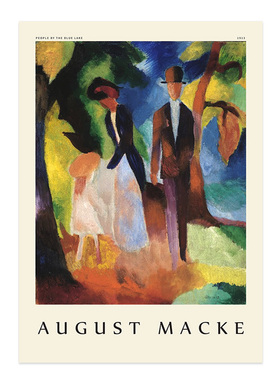 liveart奥古斯特马克August Macke蓝色湖泊 原版海报装饰画