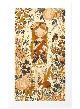 liveart|美国进口独家|森林公主Queen 可爱风格儿童房装饰画