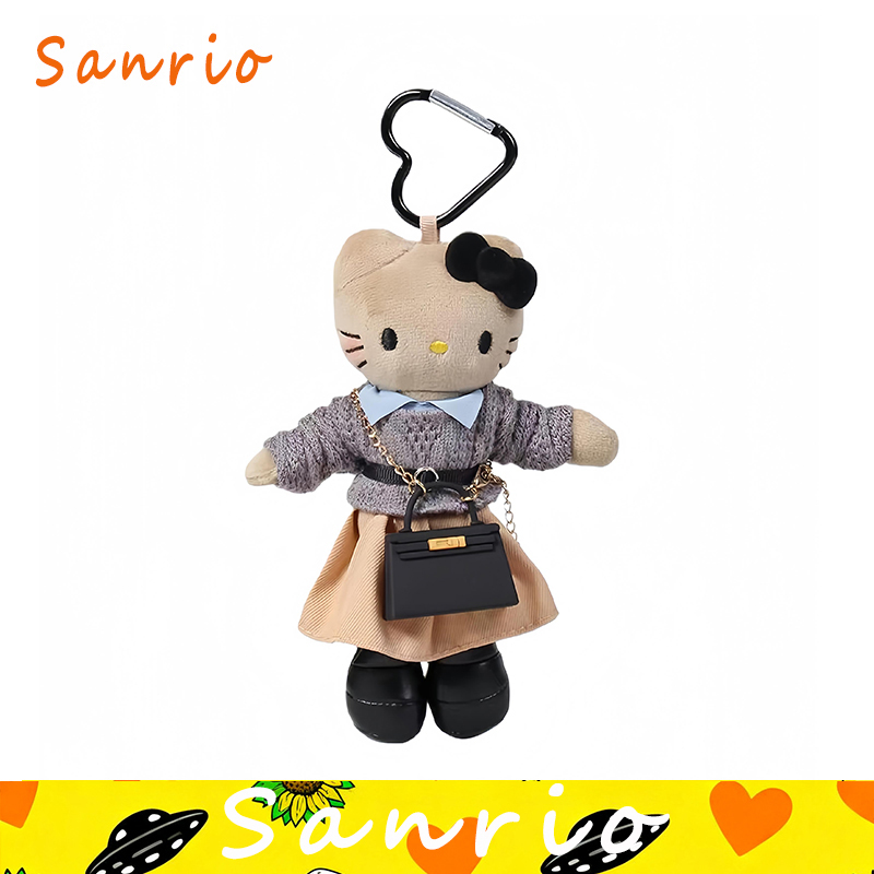 日本正版kitty黑皮长腿kt毛绒