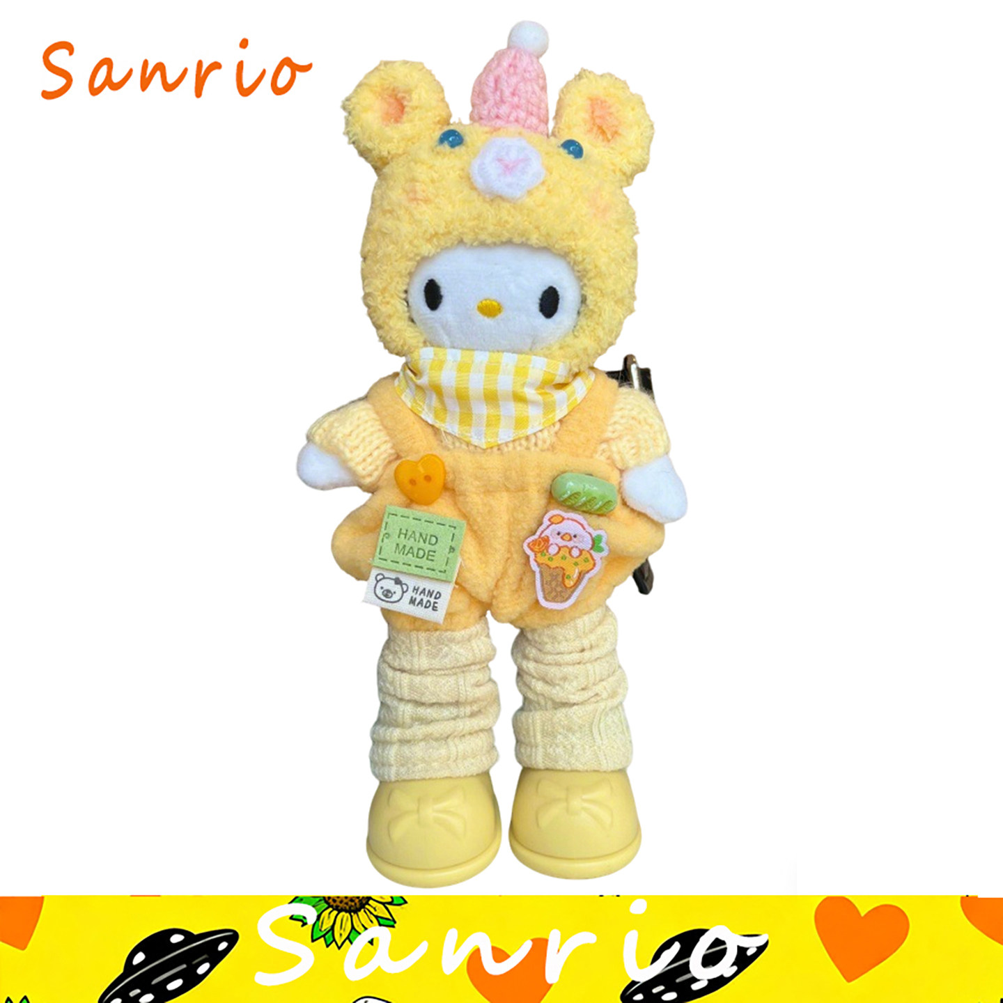 日本正版Hello Kitty黄色小熊背带裤长腿kt公仔包挂件挂饰26新款,服饰配件/皮带/帽子/围巾,包挂件,淘宝优惠券,粉丝福利购,淘宝优惠卷