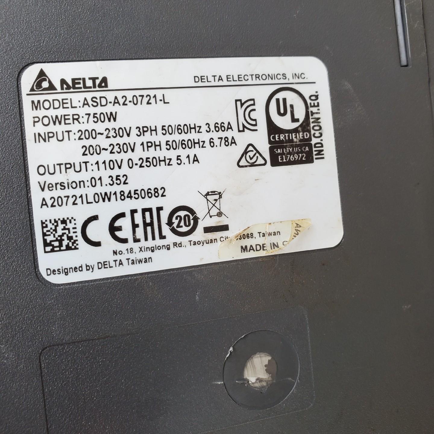 台达a2伺服0.75kwASD-A2-0721-L