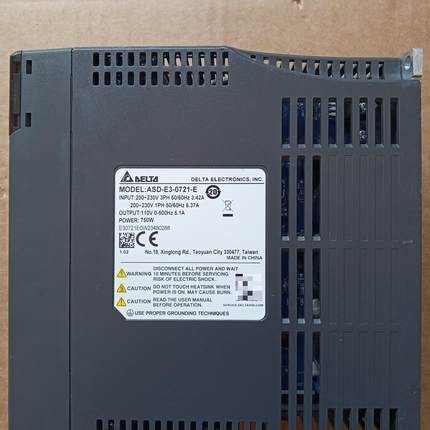 台达伺服驱动器ASD-E3-0721-E 750W功率 输入