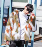 潮仿皮草色块皮草夹克外套mj046-p150，男装夹克，电商B288