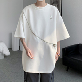现货！25金属拉链冰丝T恤星星高街痞帅穿搭半袖大码短袖DX28-P58，男装T恤，电商B288