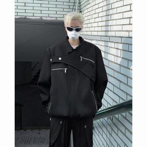 23秋季解构小众金属拉链短款夹克高街男士风衣外套JK05-P125现货图片