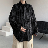 23春禁欲系蕾丝花边丝绒衬衫仙气上衣暗黑小众外套CS06-P88，男装衬衫，电商B288