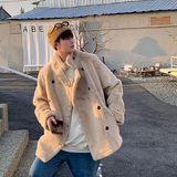 羊羔毛外套冬季仿水貂绒大衣加厚皮毛一体风衣现货-mj624-p145，男装风衣，电商B288