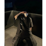 现货！25冰丝新中式垫肩盘扣短袖民风丝滑凉感半袖T恤DX32-P65，男装T恤，电商B288