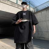 现货！25金属拉链垫肩短袖T恤男夏季宽松圆领大码半袖DX21-P58，男装T恤，电商B288