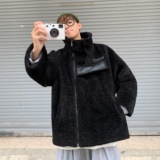 秋冬情侣棉衣宽松棉袄翻领羊羔毛棉服学生毛呢外套潮mj392-p138，男装棉衣，电商B288