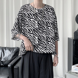 男士斑马短袖夏季设计感小众冰丝T恤潮牌男装半袖ins上衣TX13-P30，男装T恤，电商B288