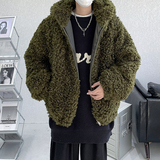 22特色款大羊卷绿海藻环保皮草加棉毛毛衣棉衣外套MJ684-P158，男装针织衫/毛衣，电商B288