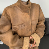 23秋冬男士烫金皮毛一体美拉德色系工装夹克棉服mj947-p178现货，男装夹克，电商B288