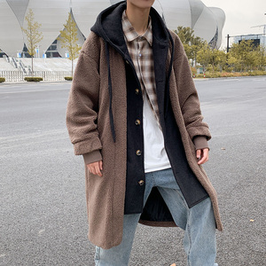 重磅加厚羊羔毛假两件高克重硬挺毛呢风衣外套保暖棉衣fy06-p155，男装风衣，电商B288