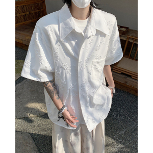 现货！25小碎花新中式仙气男士短袖衬衫CS56-P68