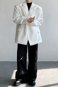 现货 25男士气质飞机扣垫肩西服XZ02-P128图片