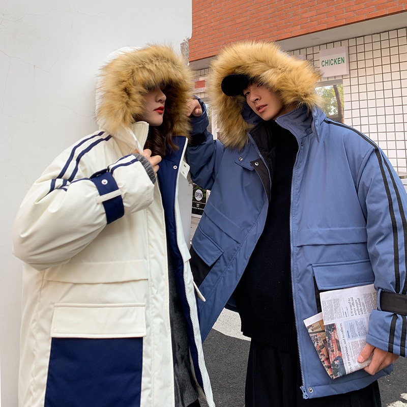 2020派克服外套情侣毛领冬季撞色棉衣工装棉服外套mj525,男装棉衣,电商B288