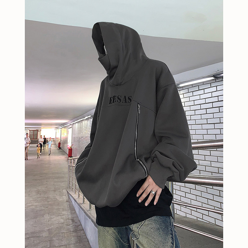 23秋冬忍者拉链卫衣围脖重磅暗黑连帽套头上衣MJ919-P95现货,男装卫衣,电商B288